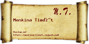 Menkina Timót névjegykártya